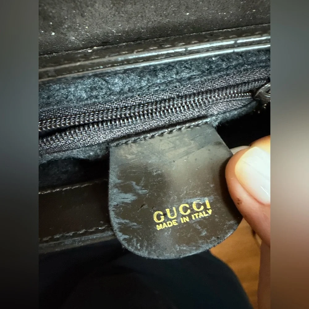 Vintage Gucci Shoulder Bag in Brown Enamel Leather PROJECT - Picture 16 of 16